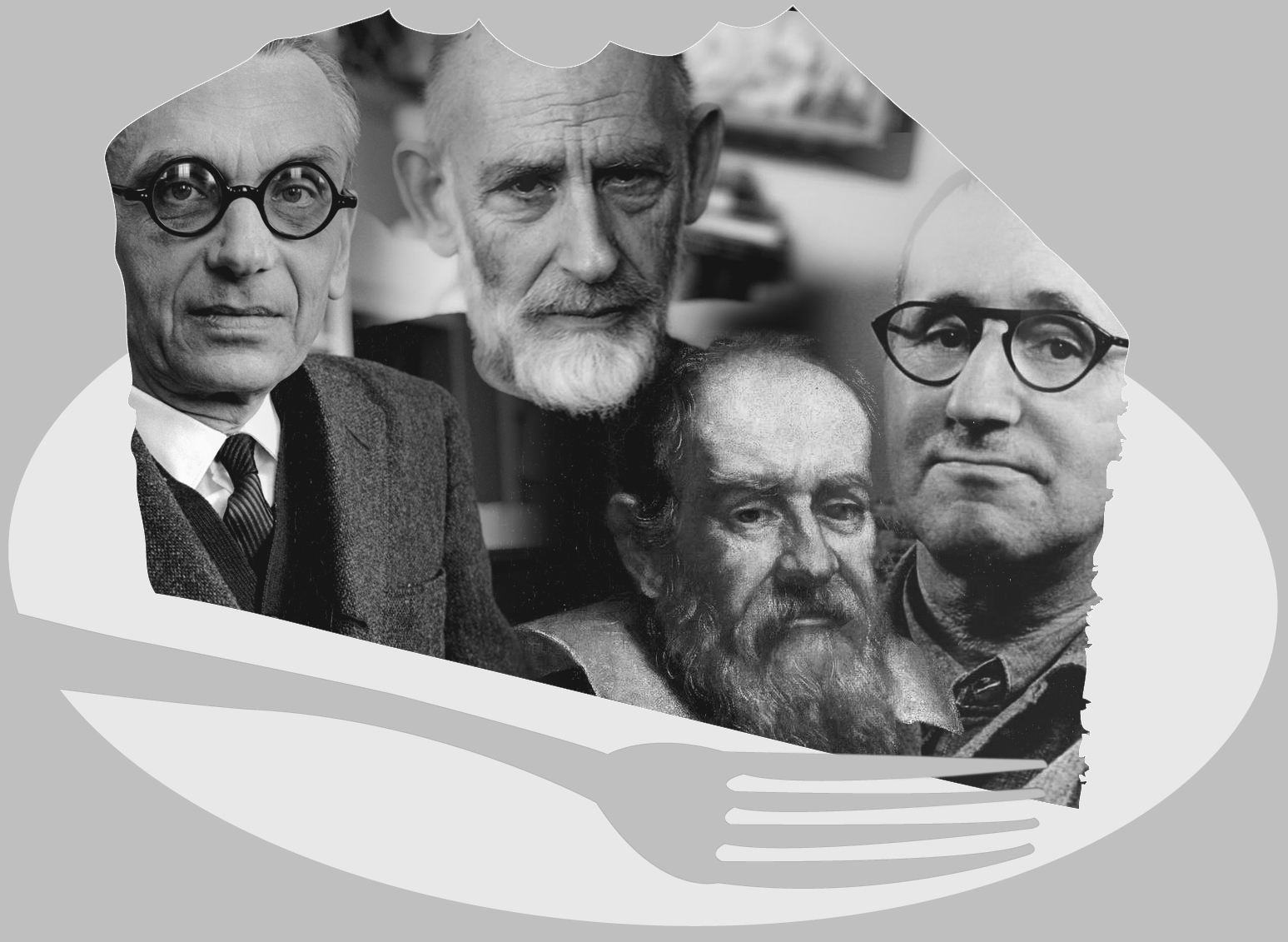 Bitten Cake illustration with four portraits inside