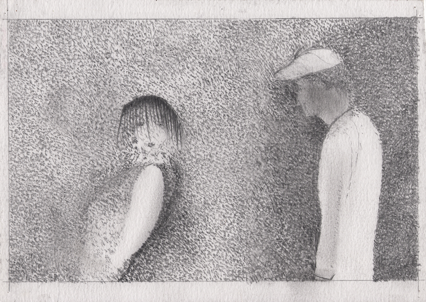 City Walking - Pencil Drawing