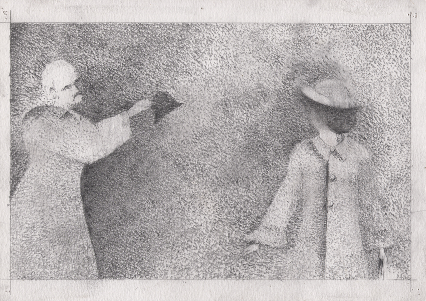 City Walking - Pencil Drawing