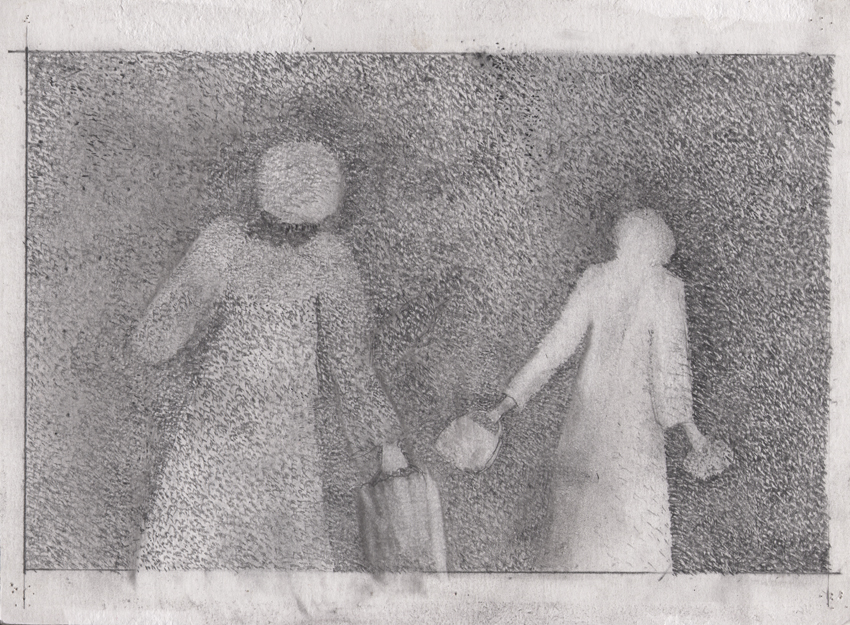 City Walking - Pencil Drawing