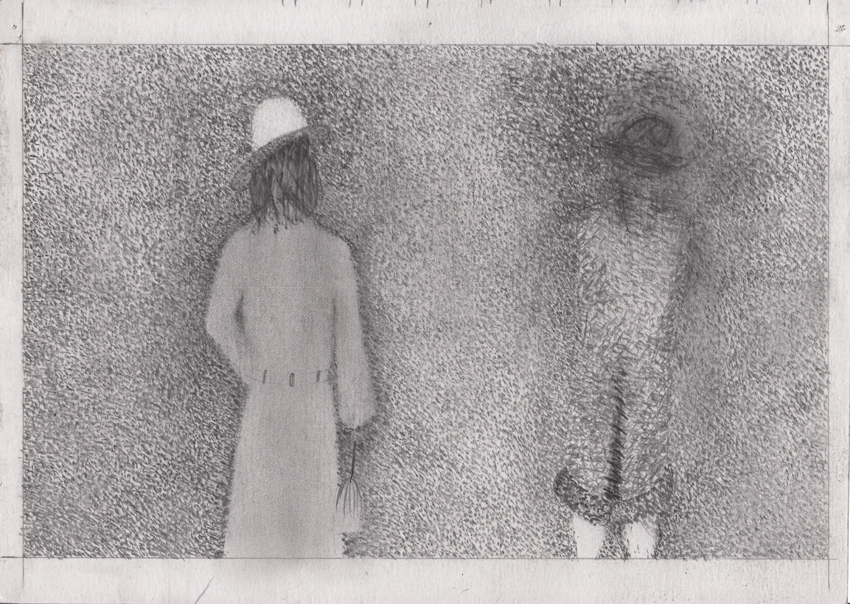 City Walking - Pencil Drawing