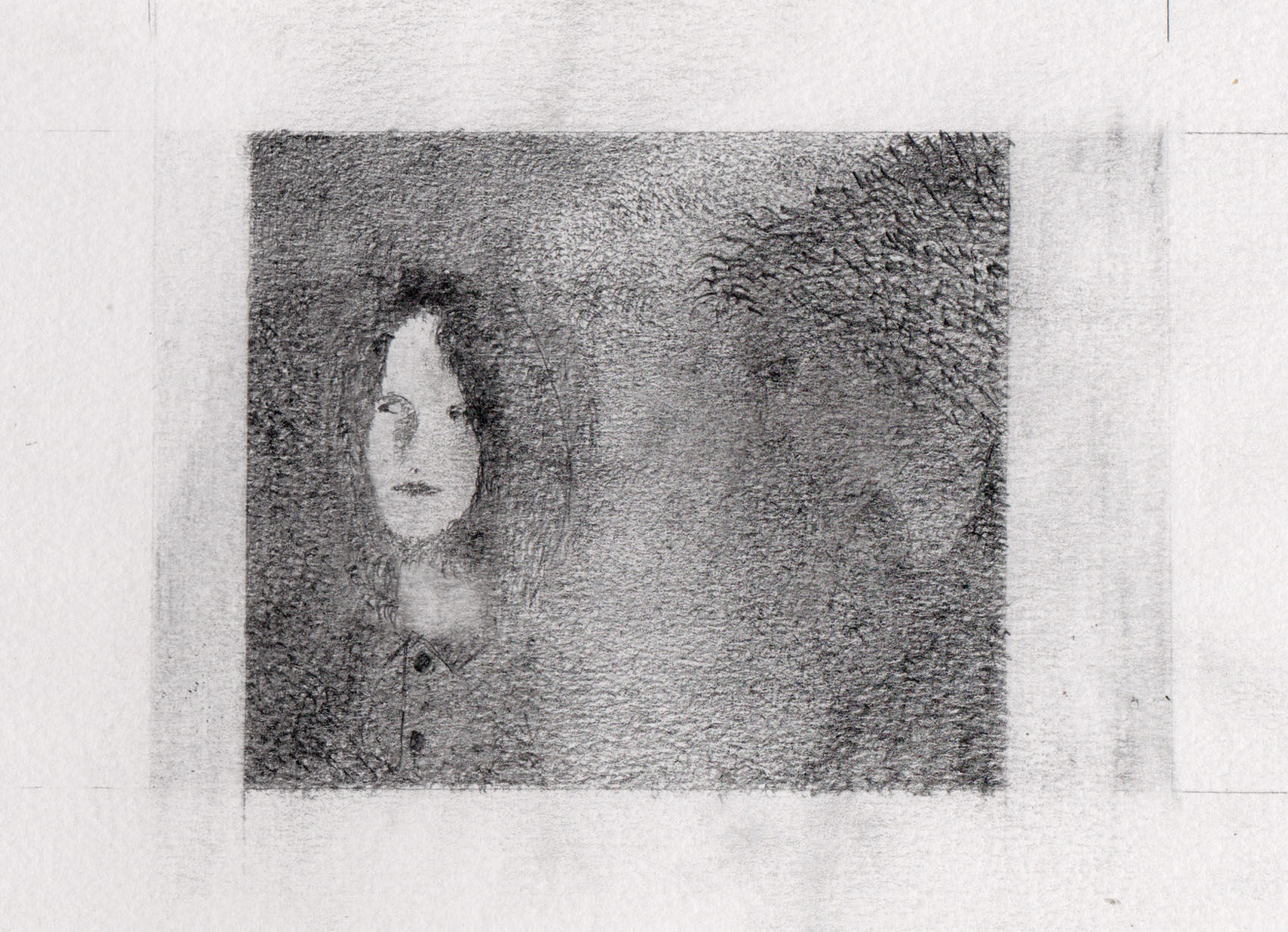 Pointilism woman drawing