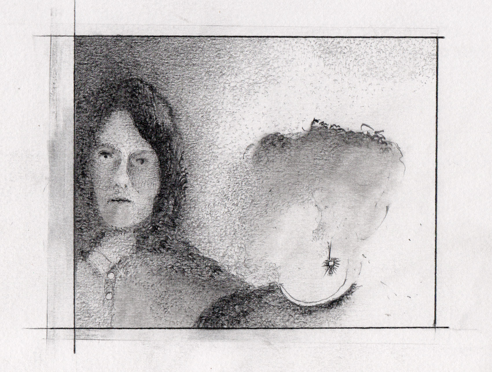 shadow figure in pencil