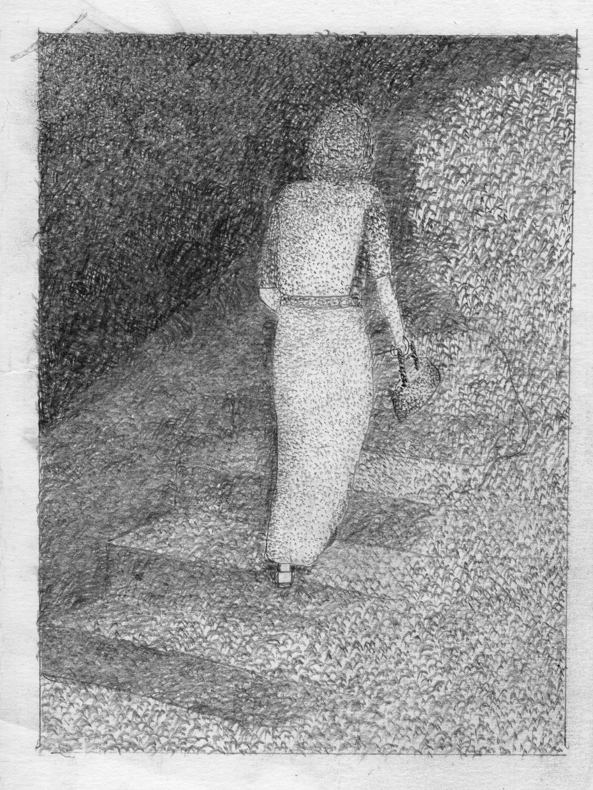 Walking away pencil drarwing